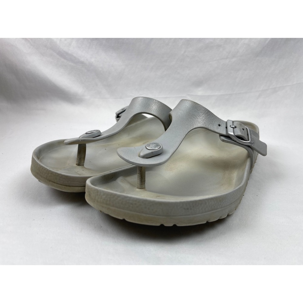 Birkenstock Gizeh Essentials Women 41 Silver Good Thong Sandal EVA Summer Sandal